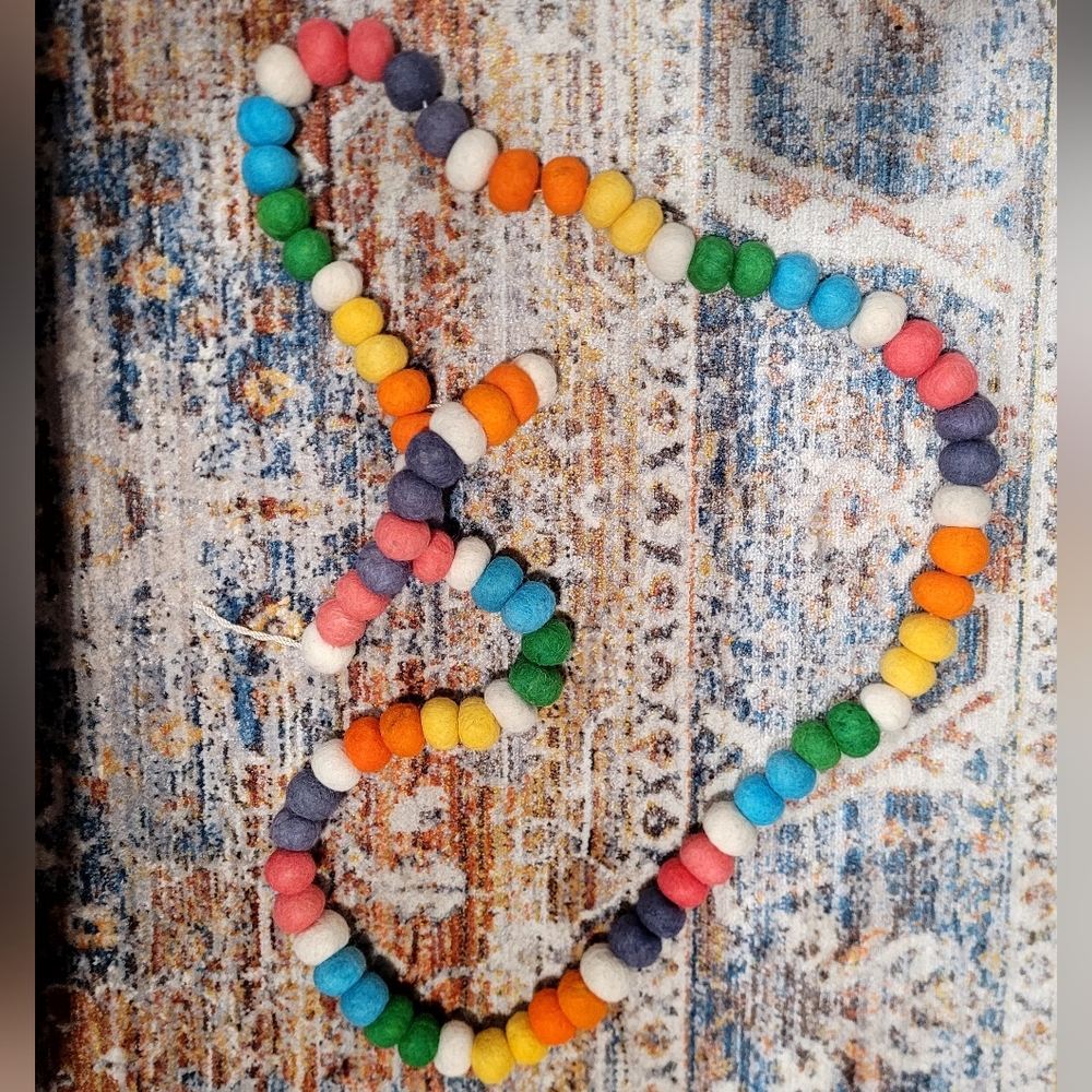 Colorful Cotton Bead Chain, Children's Room Decor (Like New)